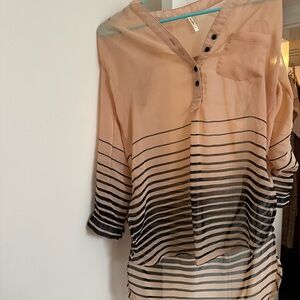 Truth Peach Blouse with Black Buttons